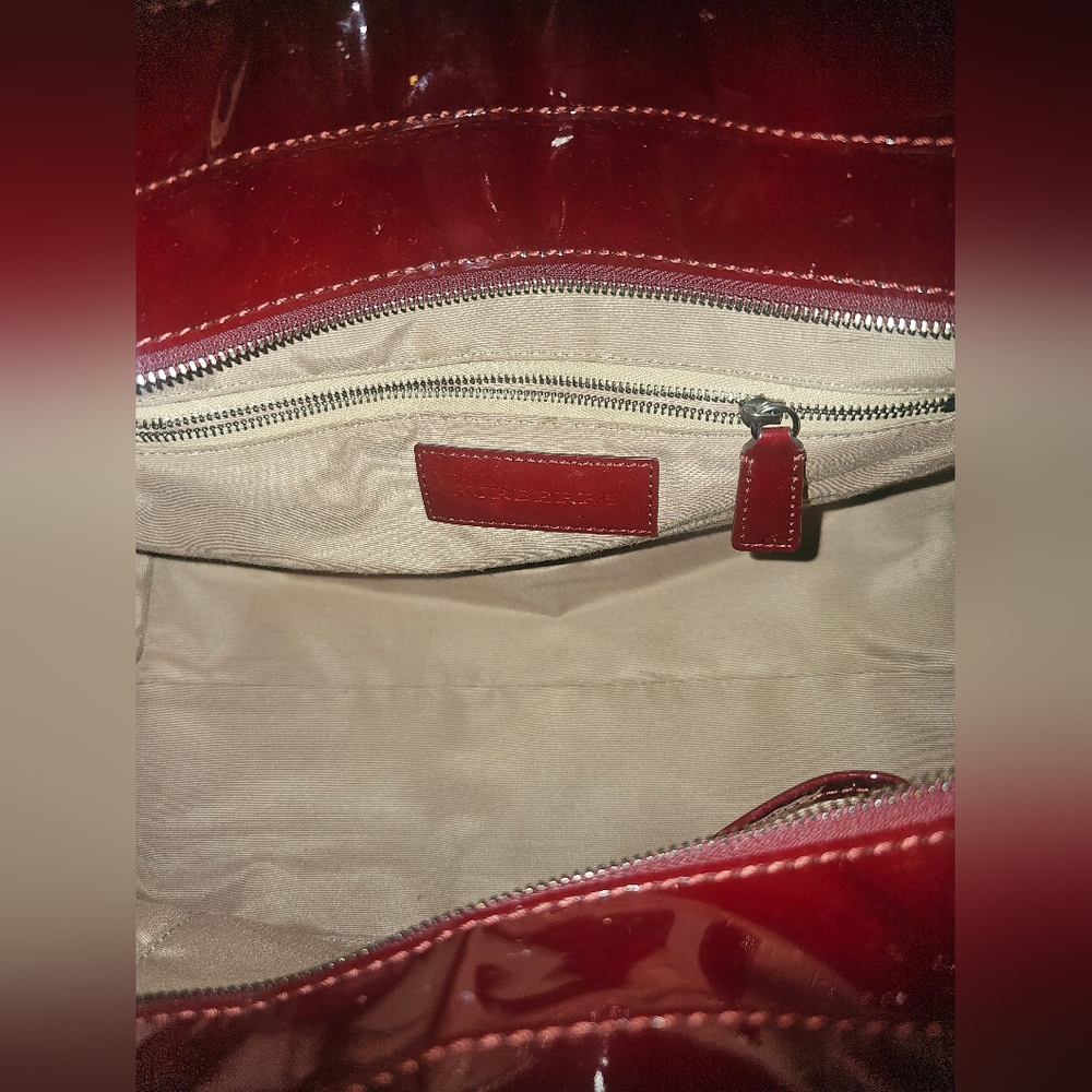 Burberry Patent Trim Supernova Check Ashmore Tote View 5